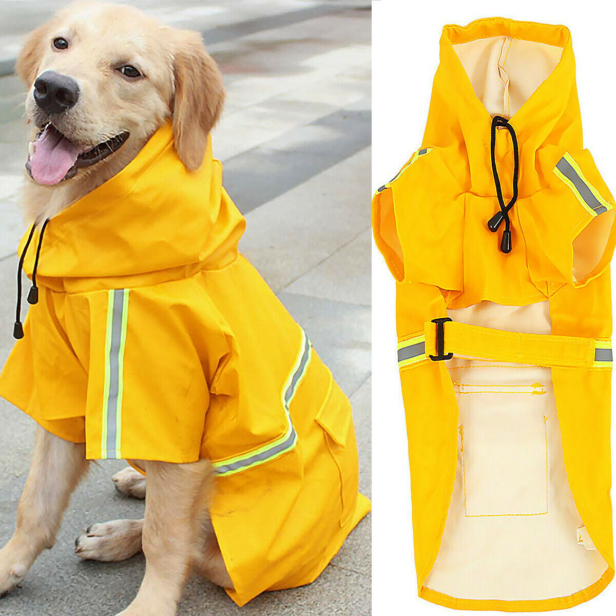 Waterproof Rain Jacket With Safety Reflective Stripe - For Boo n Meow