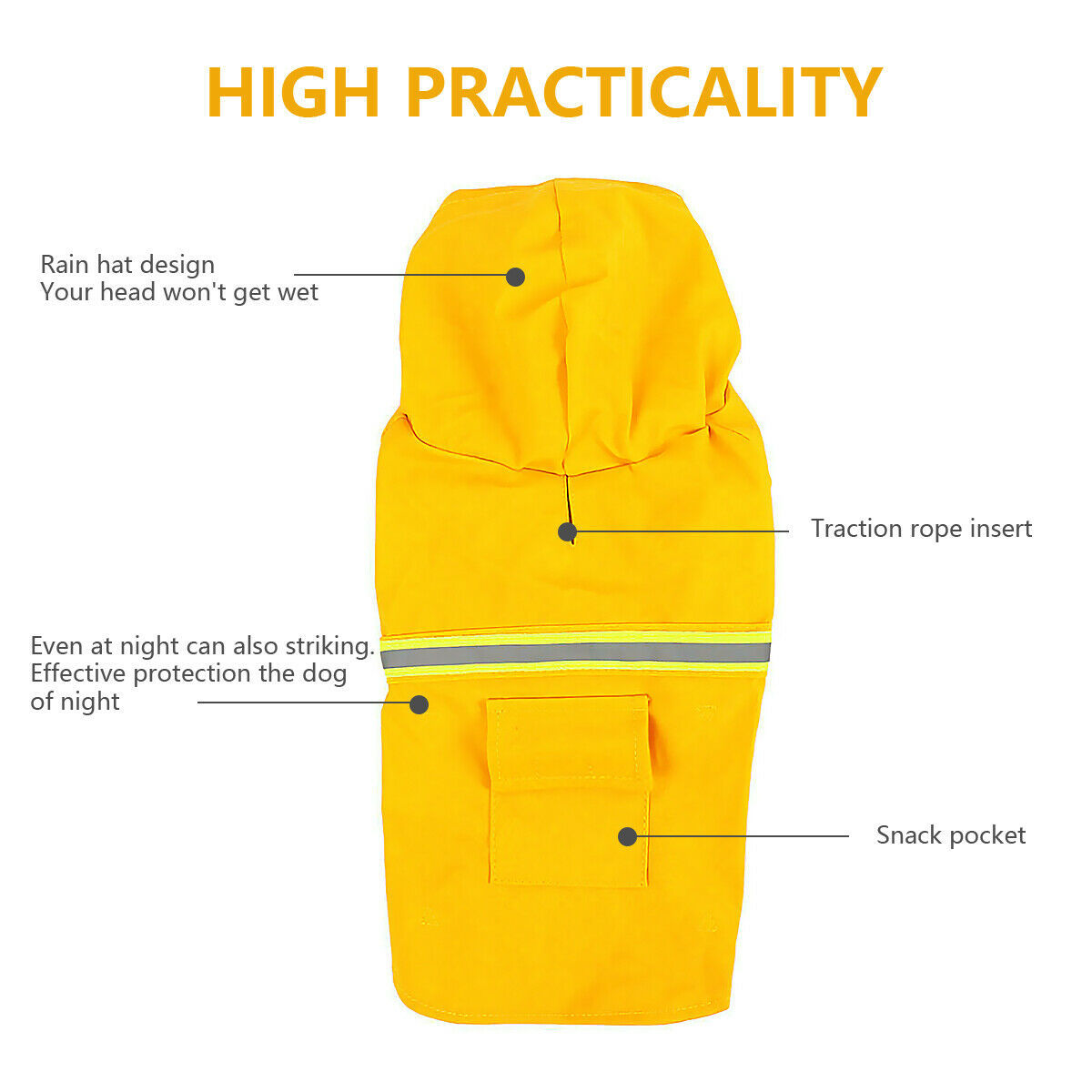 Waterproof Rain Jacket With Safety Reflective Stripe - For Boo n Meow