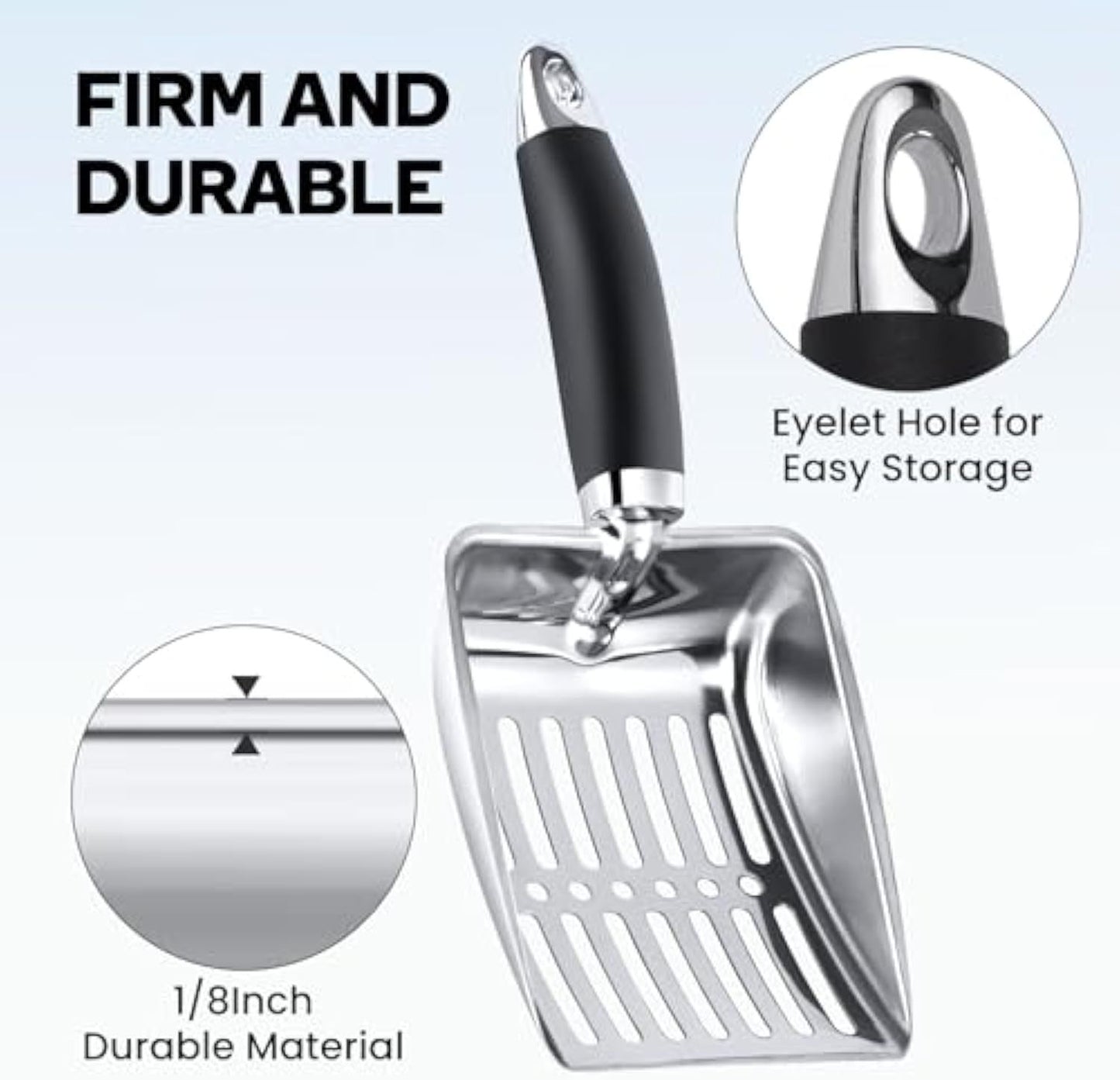 Stainless Steel Litter Scoop Scooper Heavy Duty